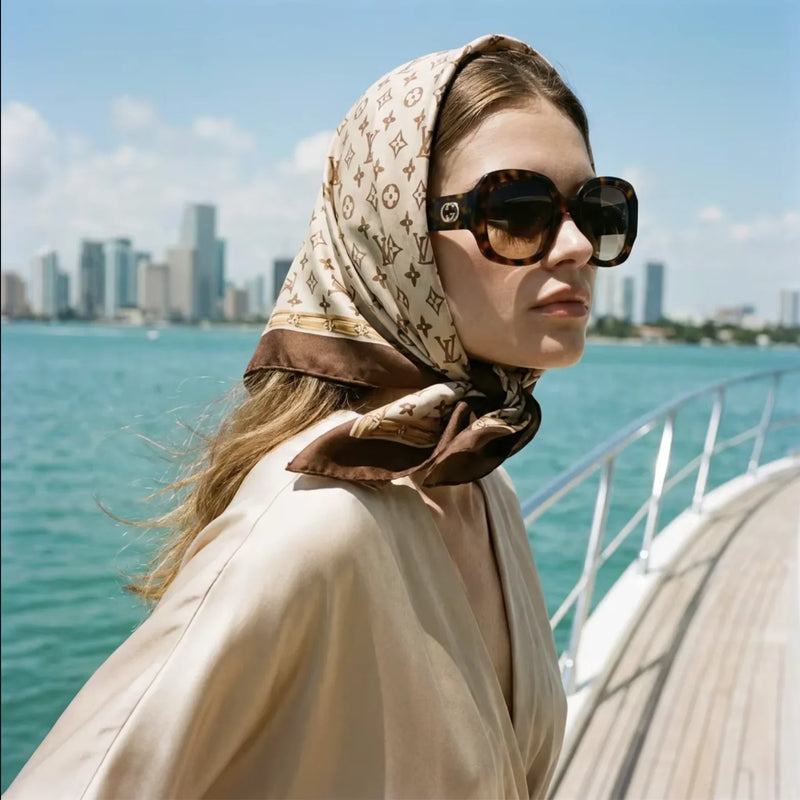 How to Style a Louis Vuitton Silk Scarf: 3 Luxury Resort Outfit Ideas