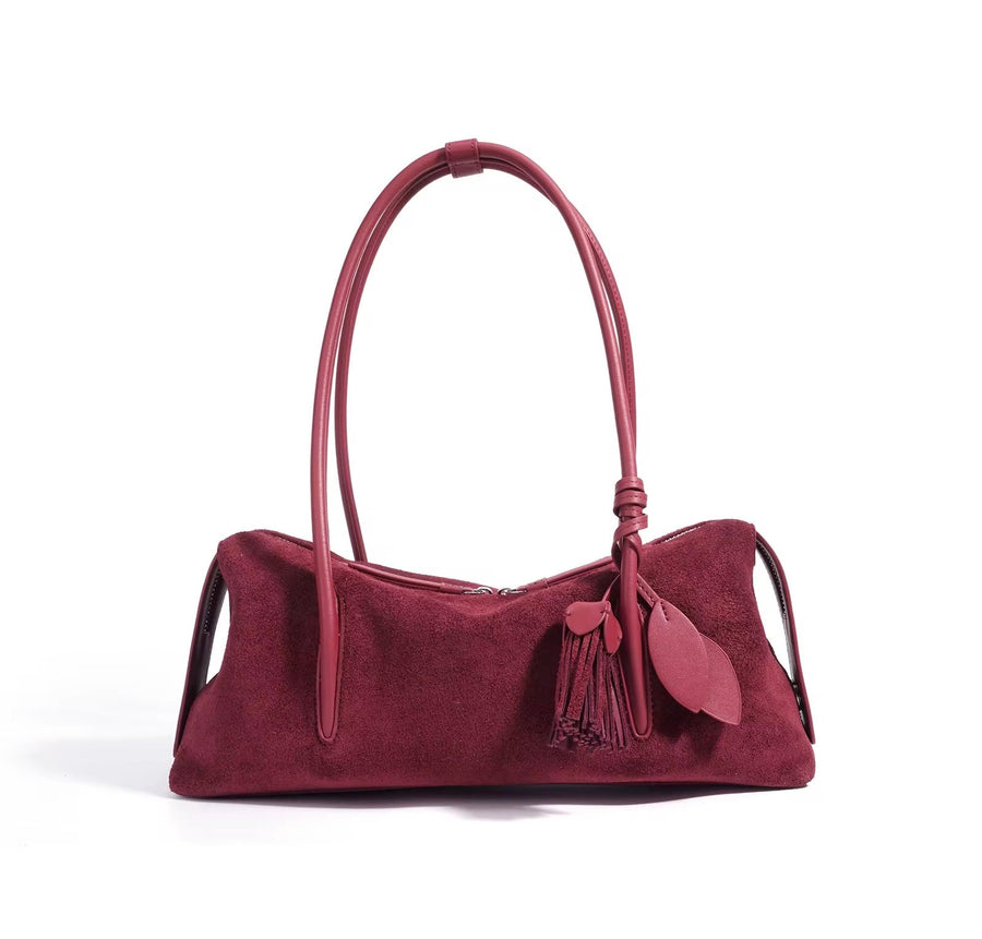 SAINT DLOVE Monaco Suede Bag - Front View | Luxury Resort Wear for Stylish Travelers