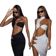 SAINT DLOVE Santorini Maxi Dress - Front View | Luxury Resort Wear for Stylish Travelers