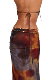 SAINT DLOVE Siren Leopard Dress - Lifestyle Scene | Luxury Resort Wear for Stylish Travelers